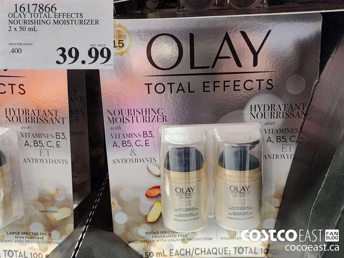 1617866 OLAY TOTAL EFFECTS ANTI-AGING MOISTURIZER 2 x 50 mL $39.99