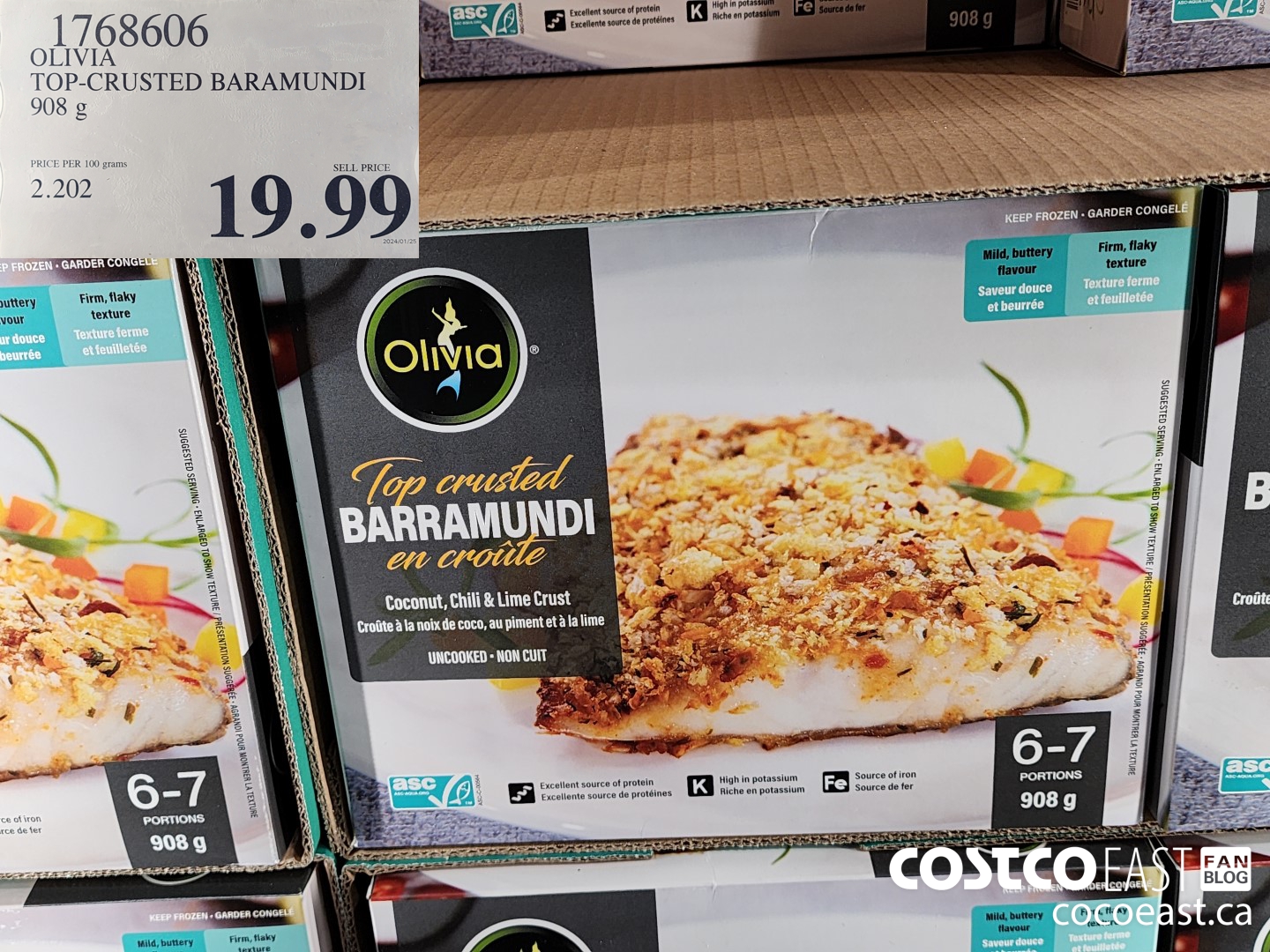 1768606 OLIVIA TOP-CRUSTED BARAMUNDI 908 g $19.99