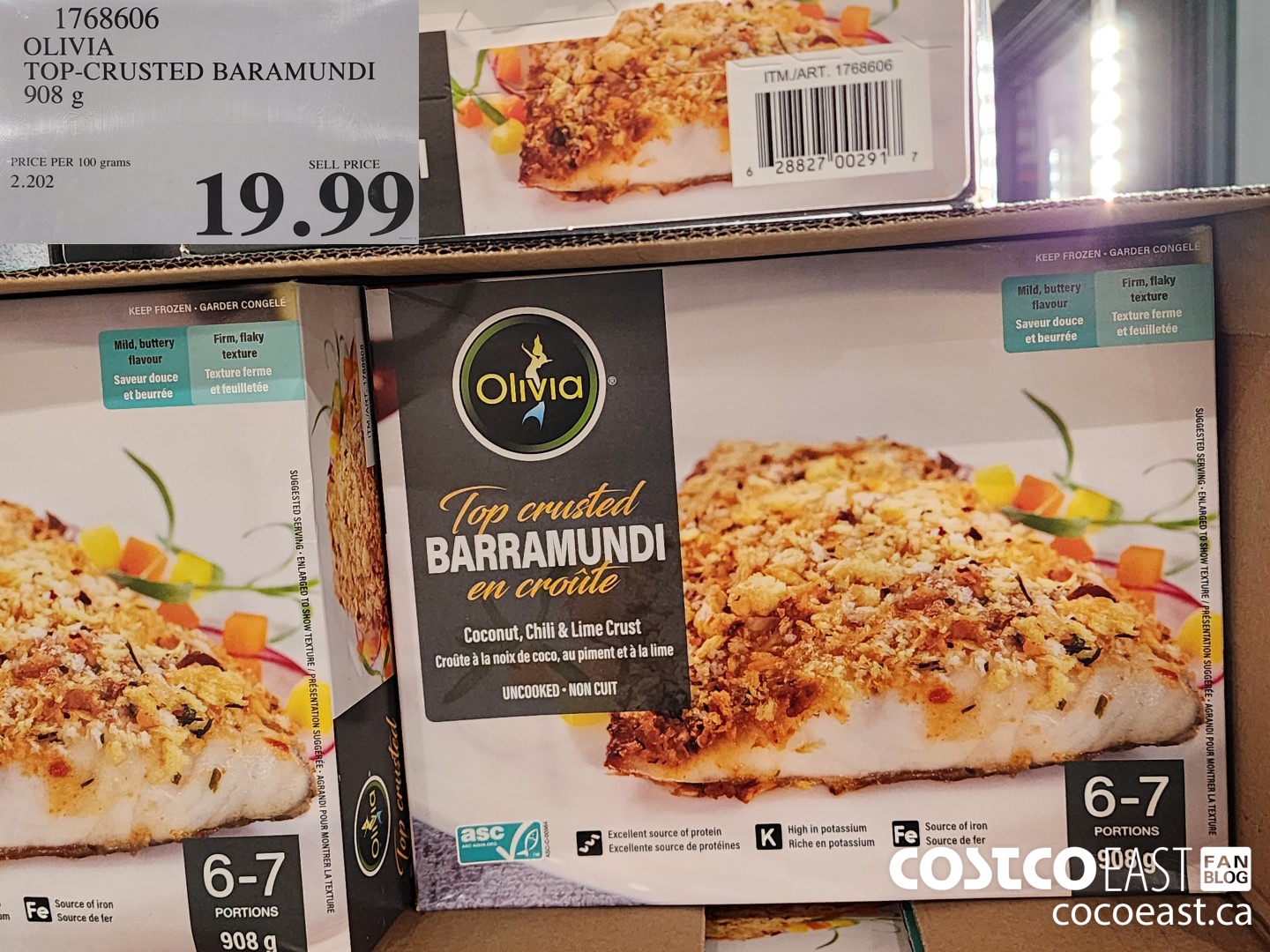 1768606 OLIVIA TOP-CRUSTED BARAMUNDI 908 g $19.99