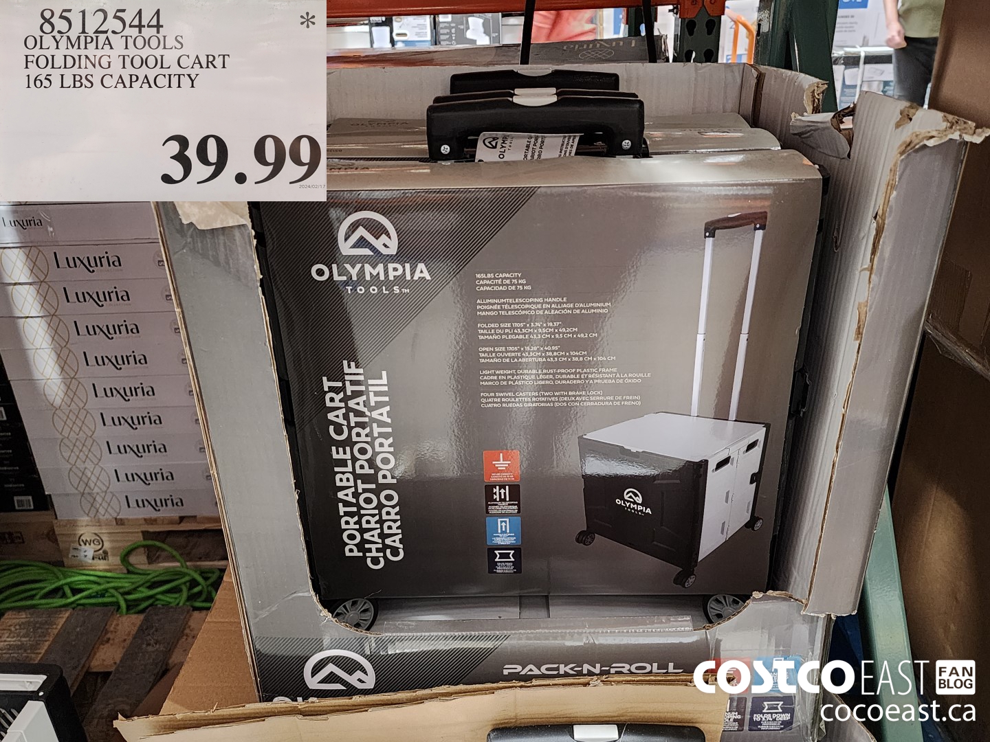 8512544 OLYMPIA TOOLS FOLDING TOOL CART 165 LBS CAPACITY $39.99