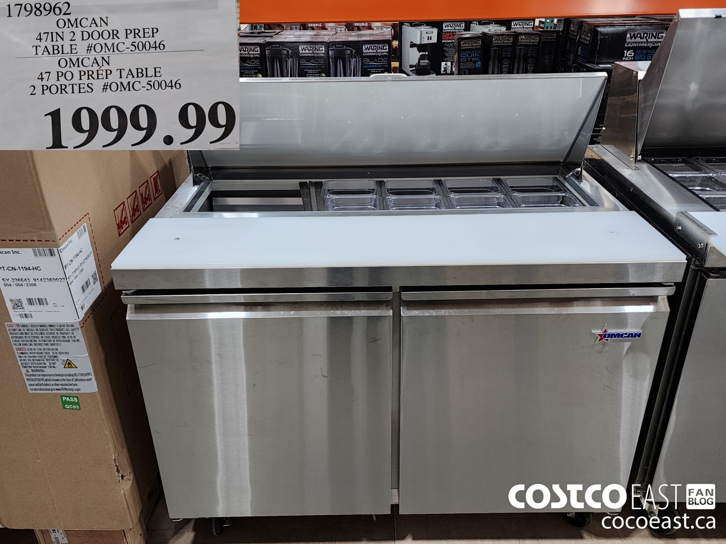 1798962 OMCAN 47IN 2 DOOR PREP TABLE #OMC-50046 $1999.99