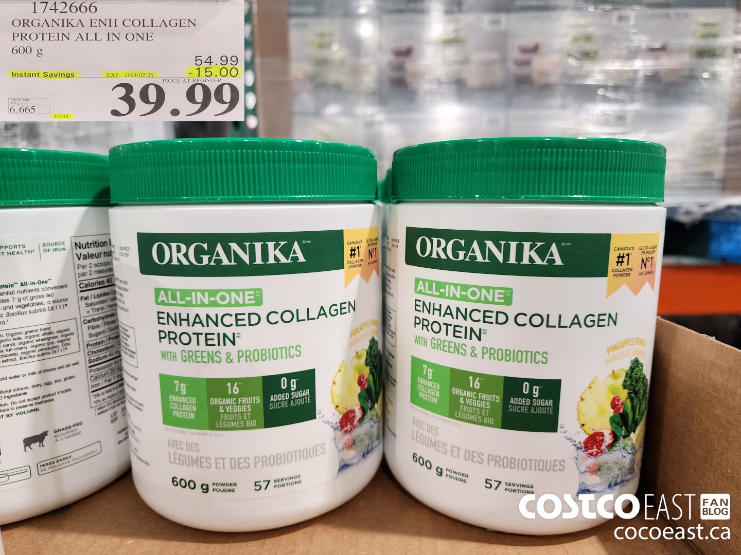 1742666 ORGANIKA ENH COLLAGEN PROTEIN ALL IN ONE 600 g ($15.00 INSTANT SAVINGS EXPIRES ON 2024-02-25) $39.99