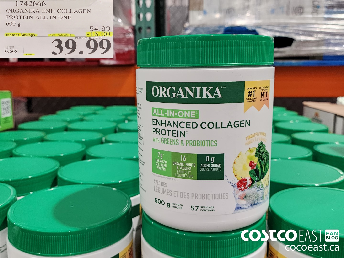 1742666 ORGANIKA ENH COLLAGEN PROTEIN ALL IN ONE 600 g ($15.00 INSTANT SAVINGS EXPIRES ON 2024-02-25) $39.99