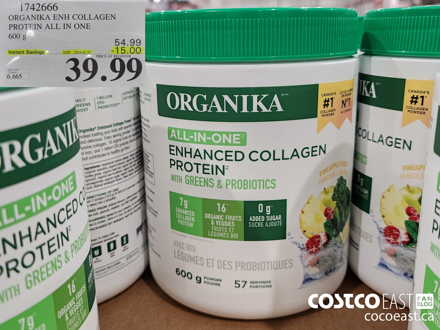 1742666 ORGANIKA ENH COLLAGEN PROTEIN ALL IN ONE 600 g ($15.00 INSTANT SAVINGS EXPIRES ON 2024-02-25) $39.99