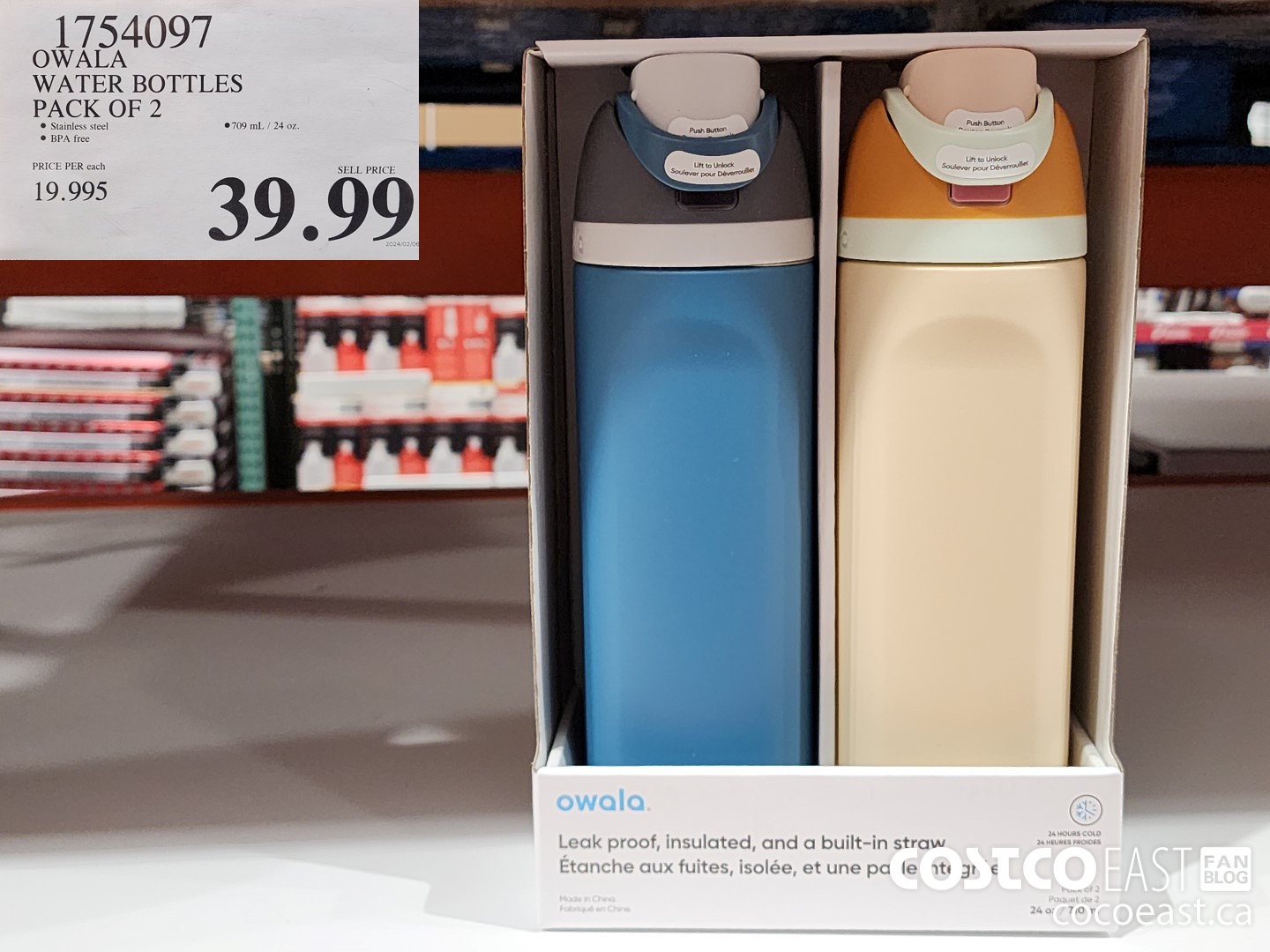 1754097 OWALA WATER BOTTLES PACK OF 2 $39.99