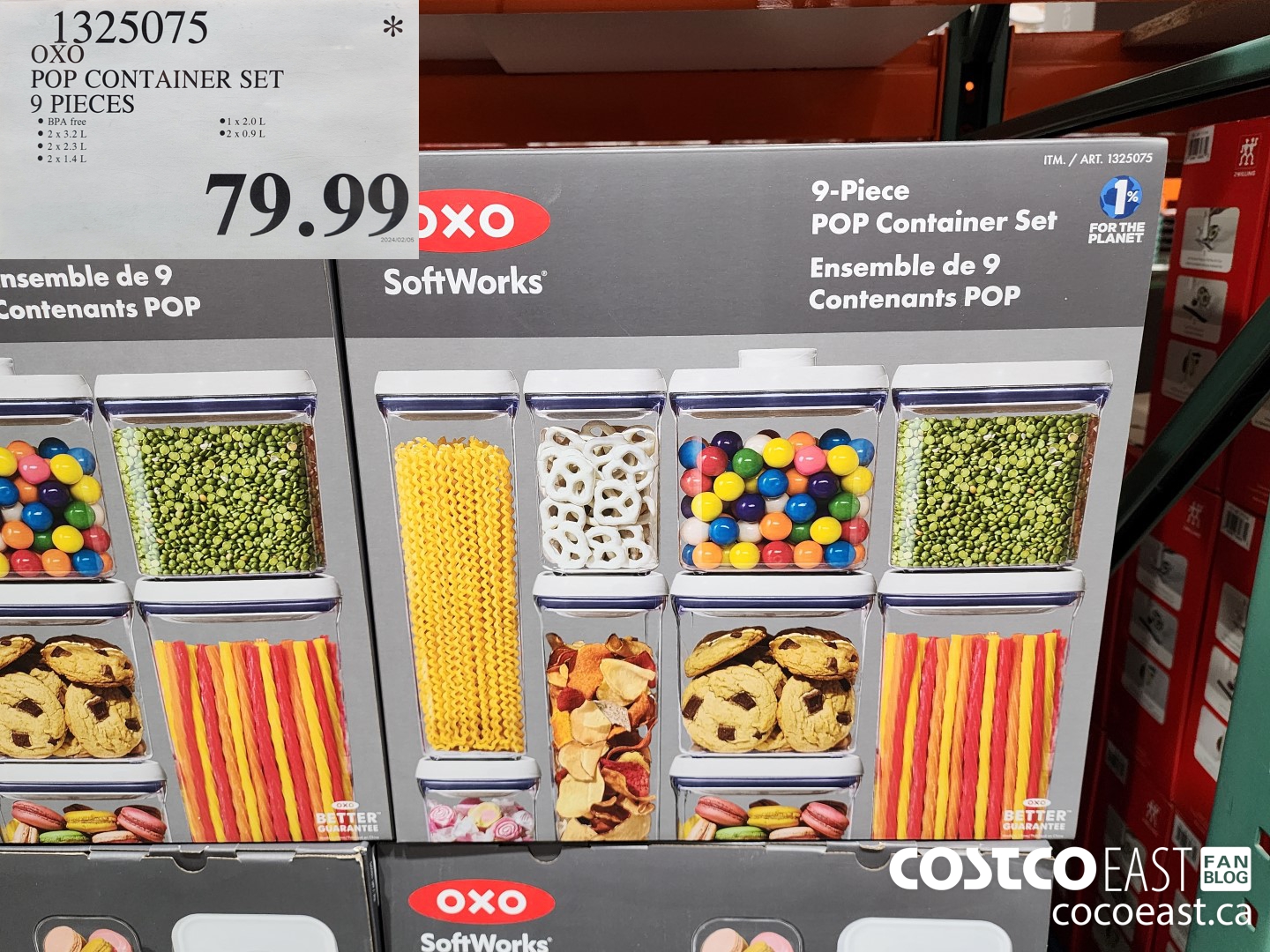 1325075 OXO POP CONTAINER SET 9 PIECE $79.99