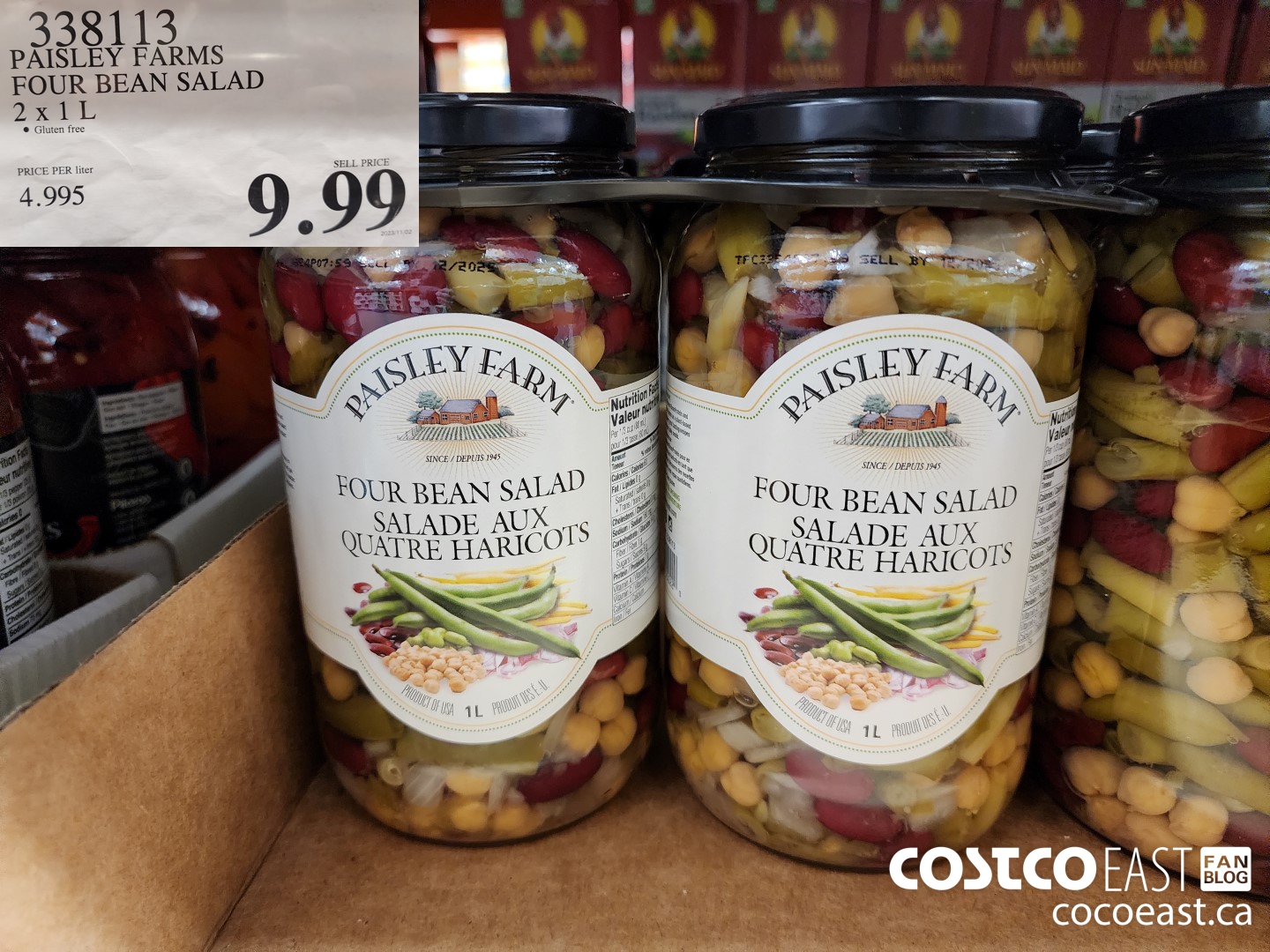 338113 PAISLEY FARMS FOUR BEAN SALAD 2 X 1 L $9.99