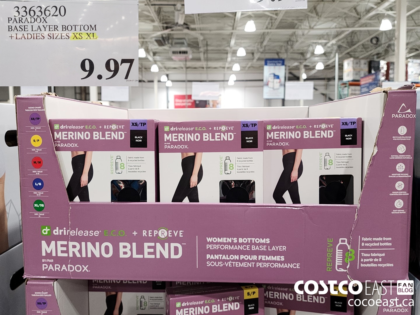 3363620 PARADOX BASE LAYER BOTTOM +LADIES SIZES XS-XL $9.97