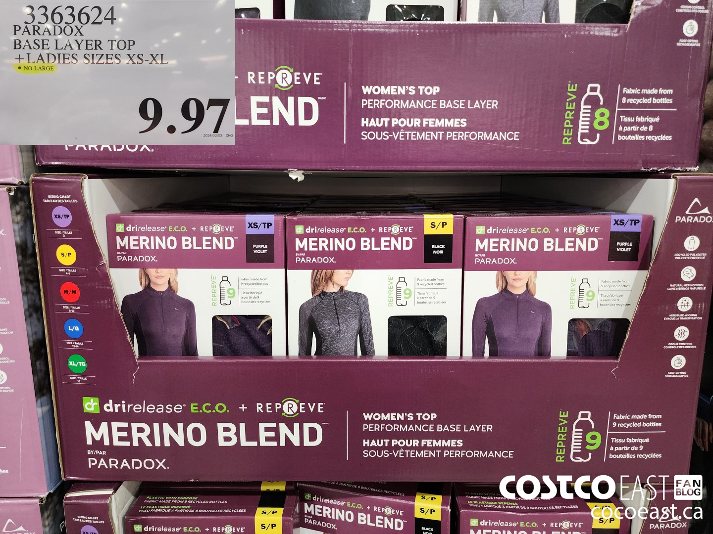 3363624 PARADOX BASE LAYER TOP + LADIES SIZES XS-XL $9.97