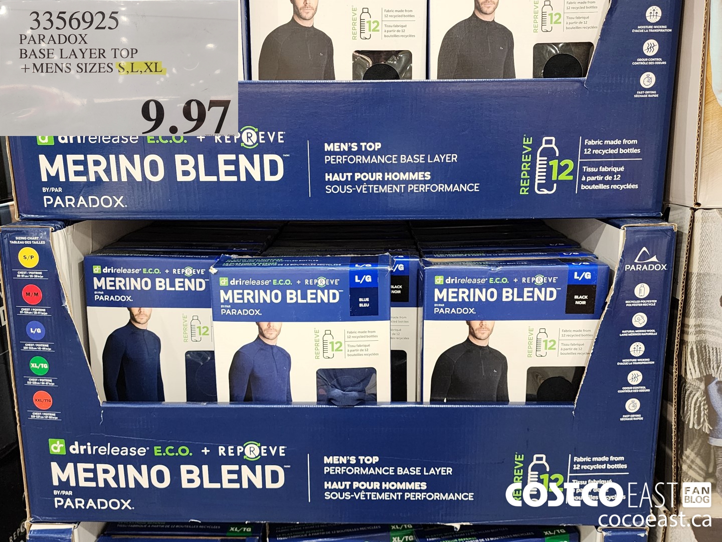 3356925 PARADOX BASE LAYER TOP MENS SIZES S-XXL $9.97