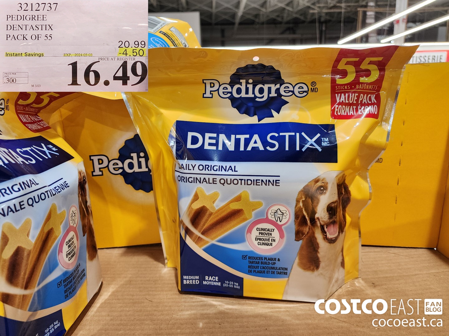 3212737 PEDIGREE DENTASTIX pack of 55 ($4.50 INSTANT SAVINGS EXPIRES ON 2024-03-03) $16.49