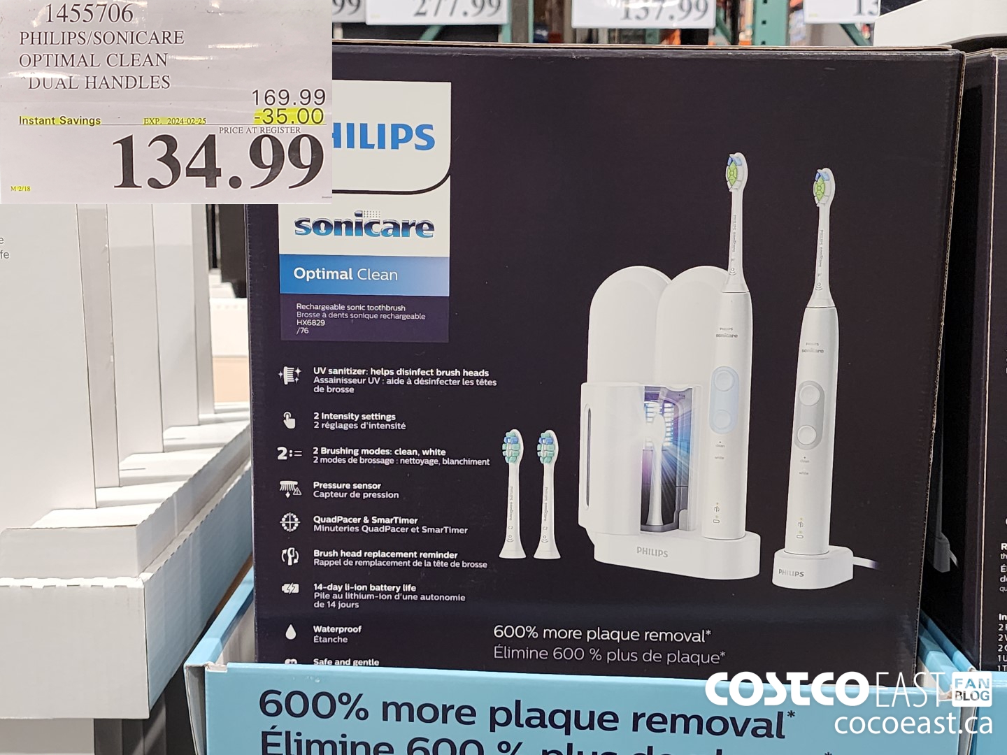 1455706 PHILIPS/SONICARE OPTIMAL CLEAN DUAL HANDLES ($35.00 INSTANT SAVINGS EXPIRES ON 2024-02-25) $134.99