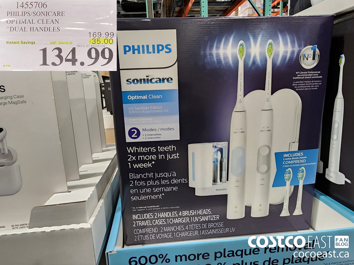 1455706 PHILIPS/SONICARE OPTIMAL CLEAN DUAL HANDLES ($35.00 INSTANT SAVINGS EXPIRES ON 2024-02-25) $134.99