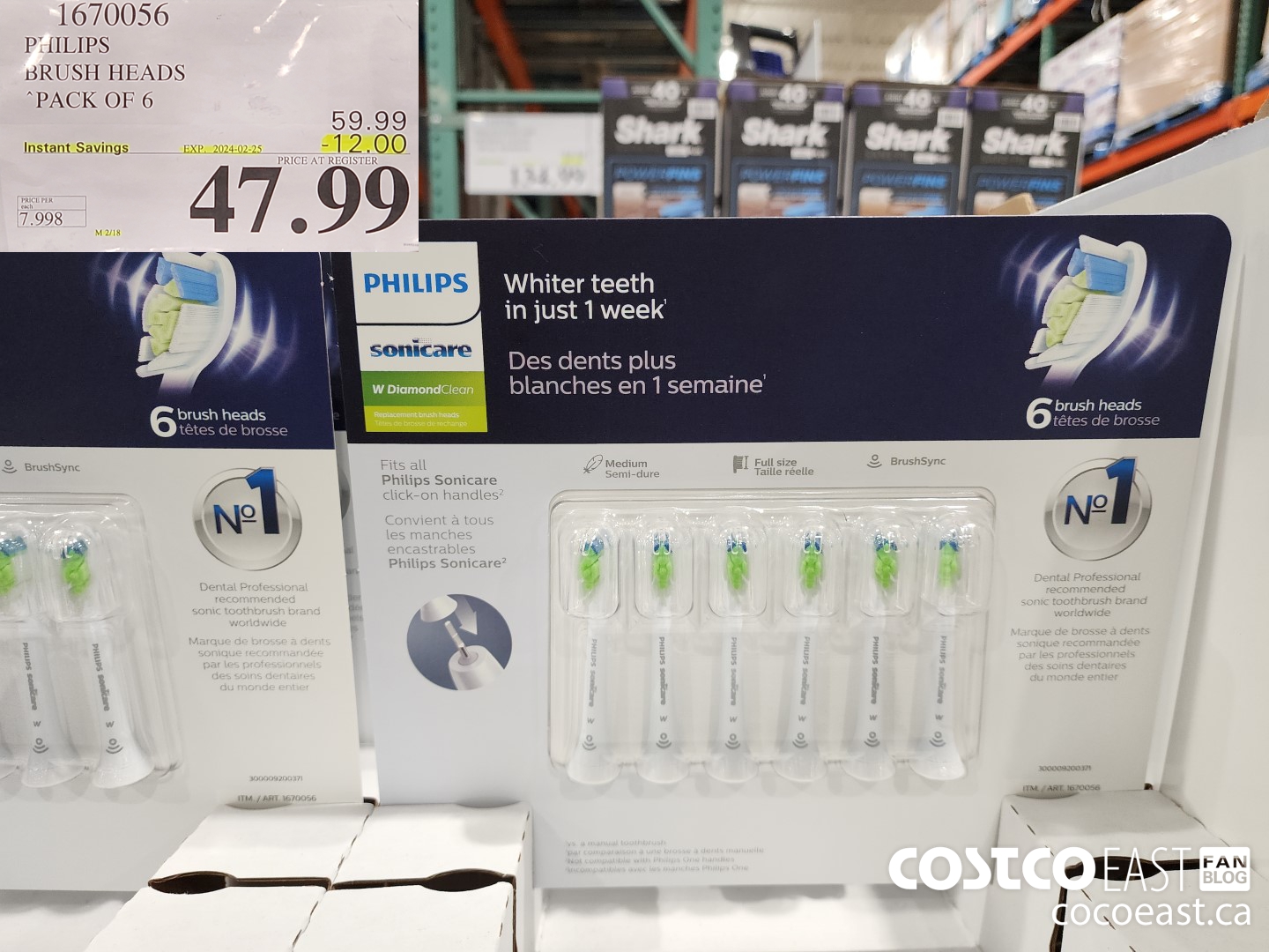 1670056 PHILIPS BRUSH HEADS PACK OF 6 ($12.00 INSTANT SAVINGS EXPIRES ON 2024-02-25) $47.99