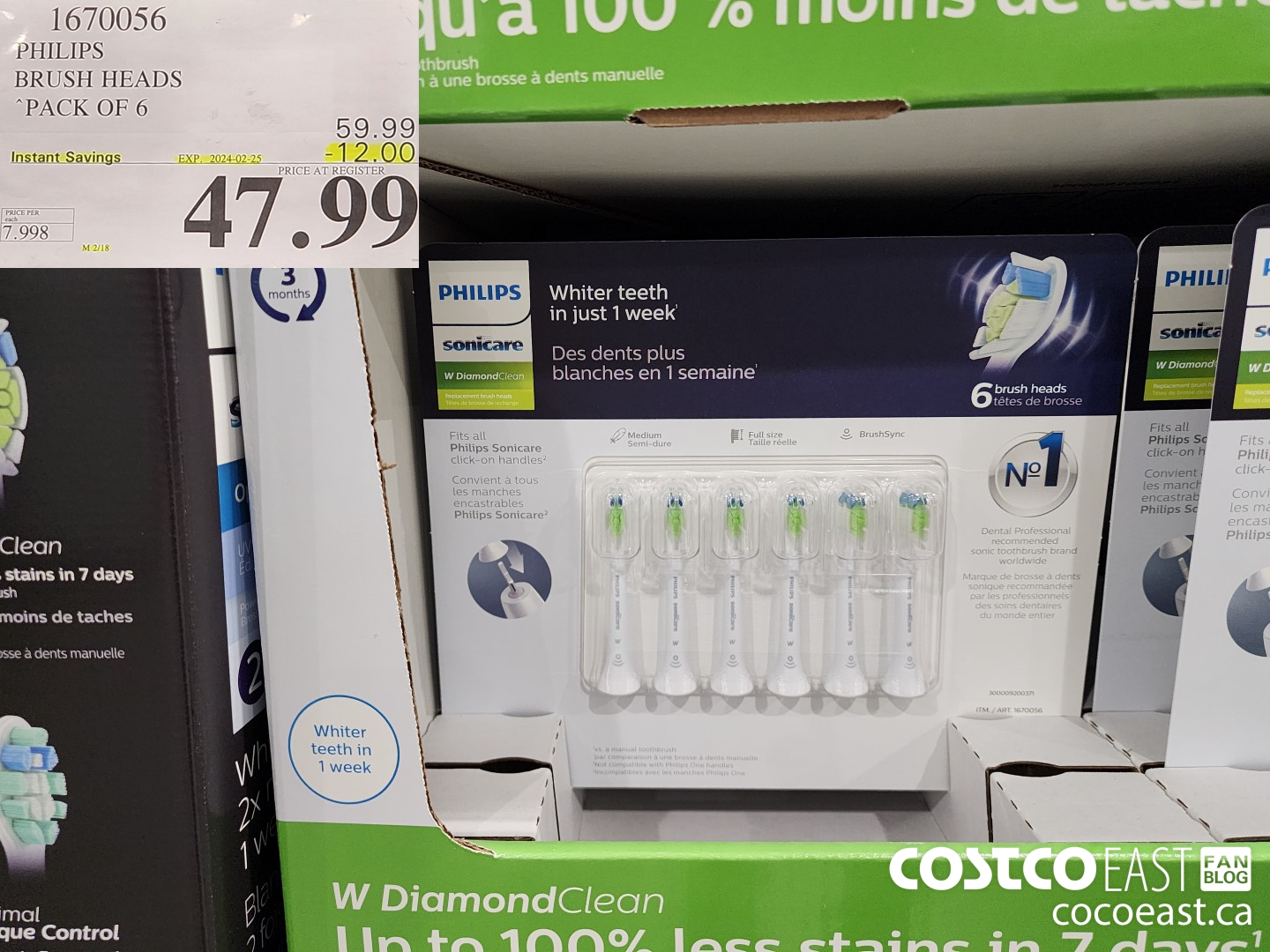 1670056 PHILIPS BRUSH HEADS PACK OF 6 ($12.00 INSTANT SAVINGS EXPIRES ON 2024-02-25) $47.99