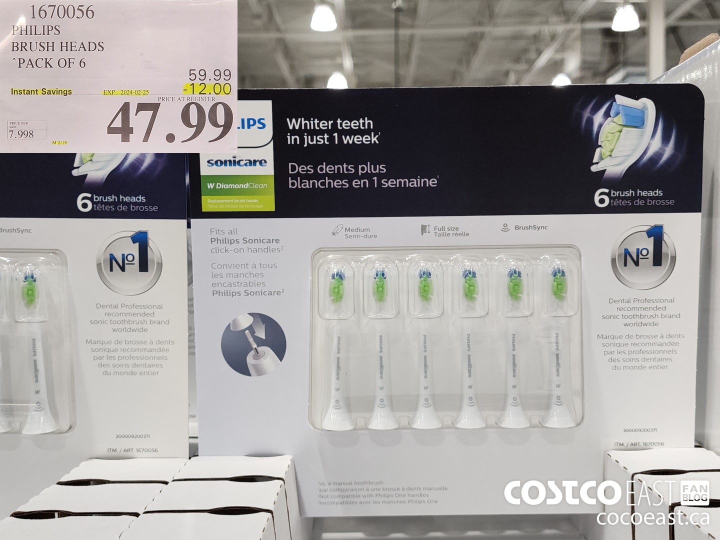 1670056 PHILIPS BRUSH HEADS PACK OF 6 ($12.00 INSTANT SAVINGS EXPIRES ON 2024-02-25) $47.99