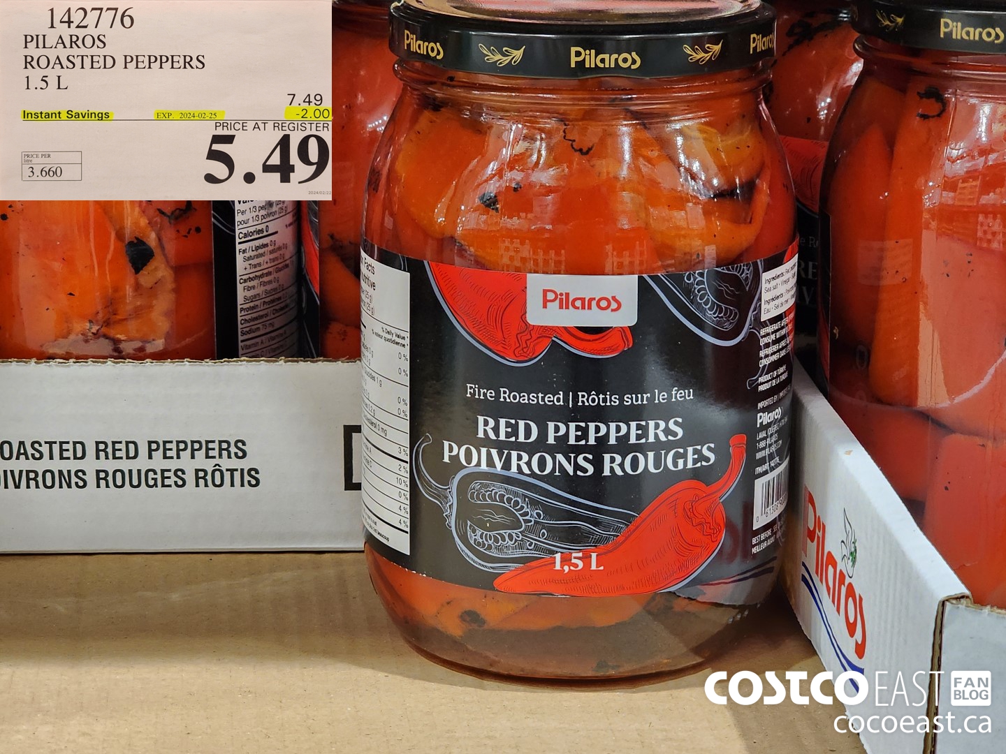 142776 PILAROS ROASTED PEPPERS 1.5 L ($2.00 INSTANT SAVINGS EXPIRES ON 2024-02-25) $5.49