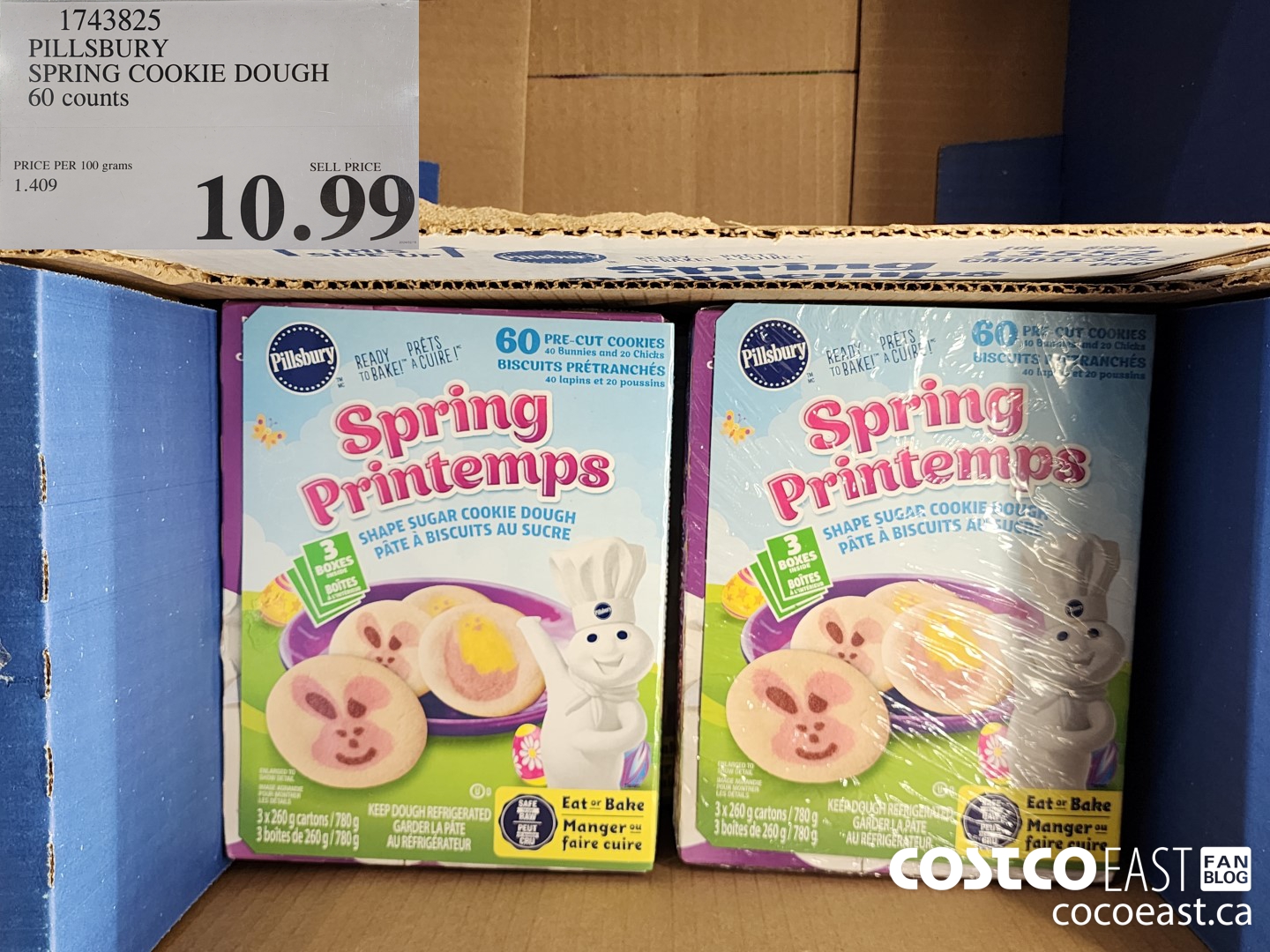 1743825 PILLSBURY SPRING COOKIE DOUGH 60 counts $10.99