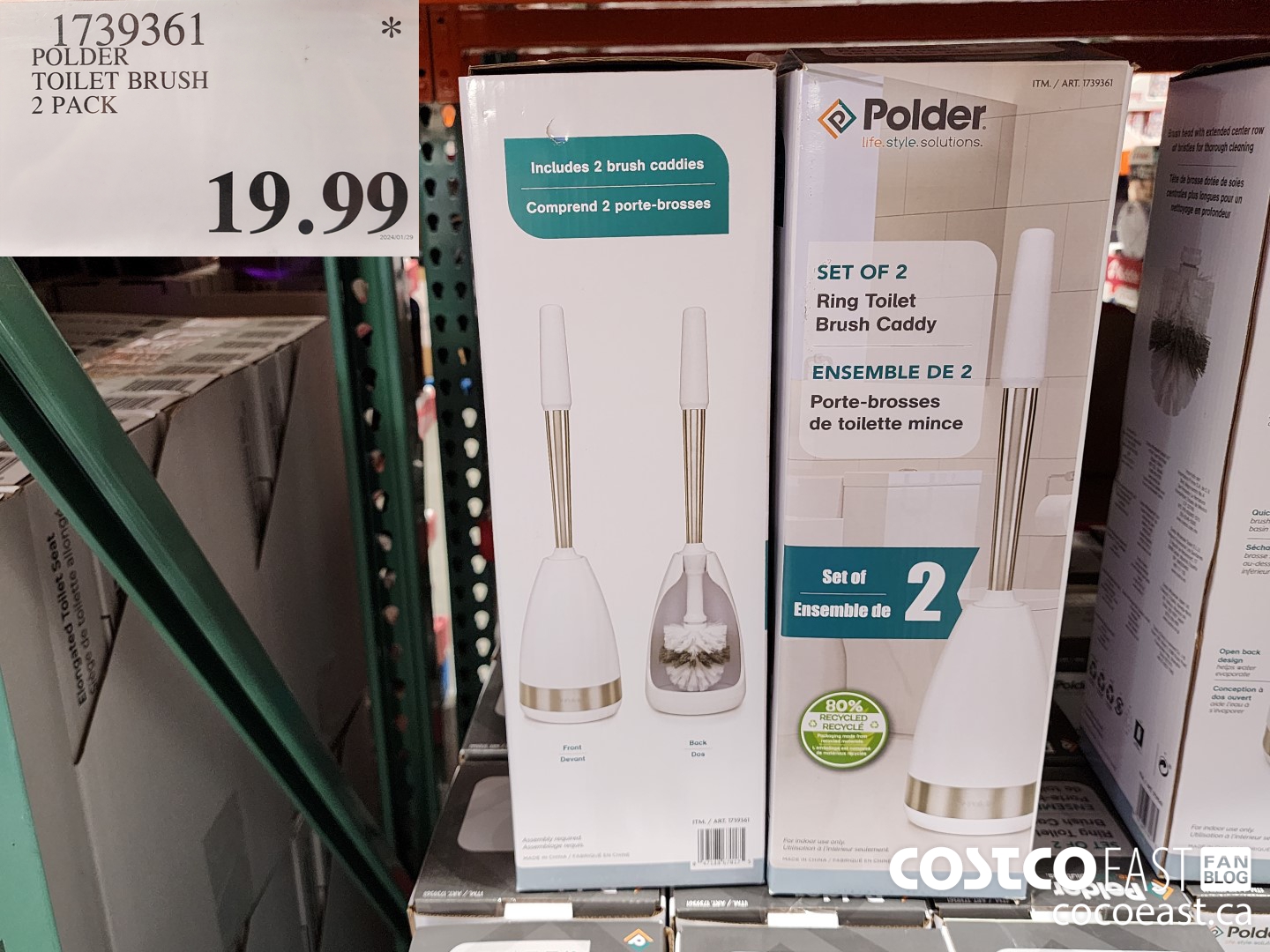1739361 POLDER TOILET BRUSH 2 PACK $19.99