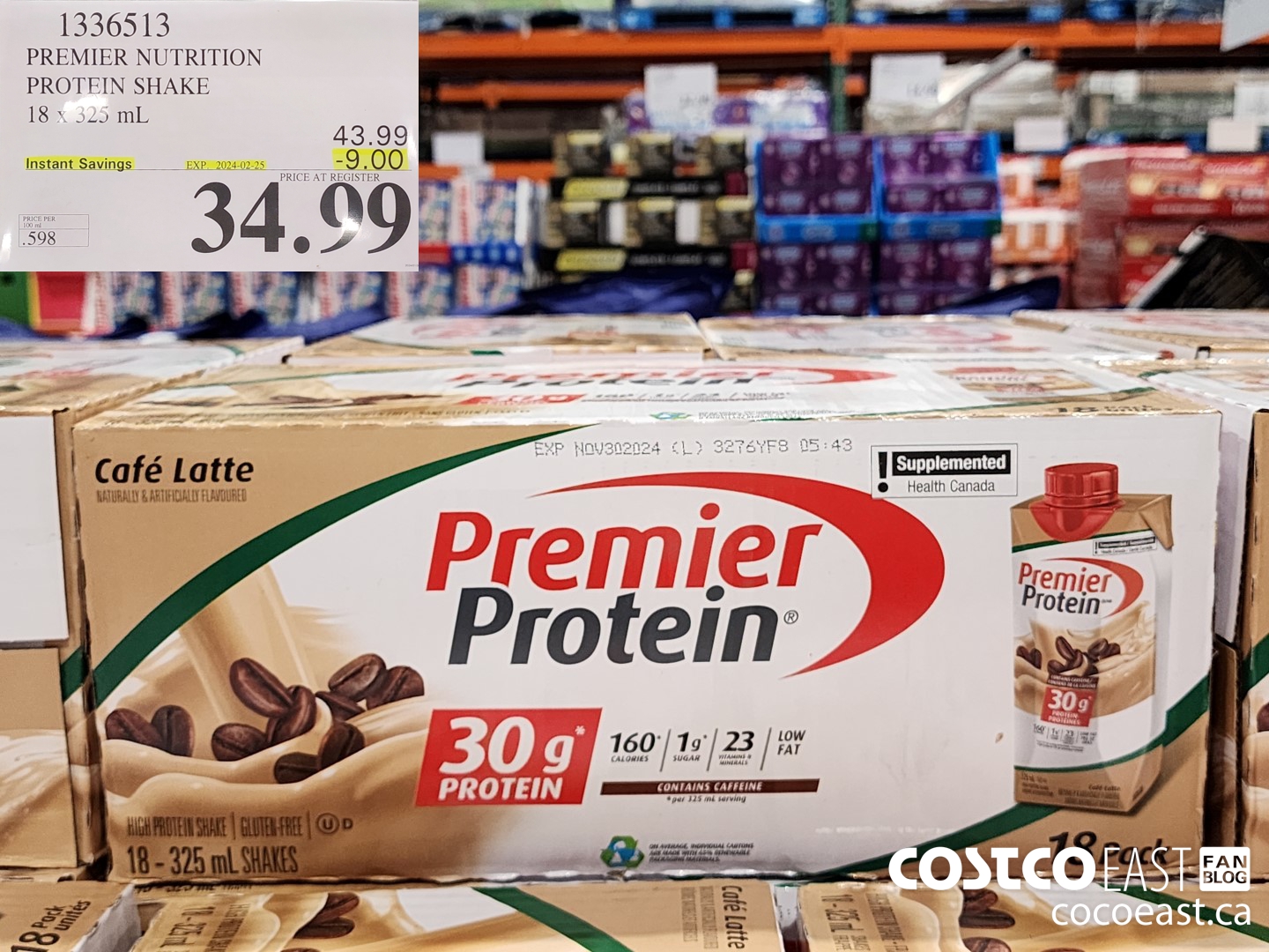 1336513 PREMIER NUTRITION PROTEIN SHAKE 18 x 325 mL ($9.00 INSTANT SAVINGS EXPIRES ON 2024-02-25) $34.99