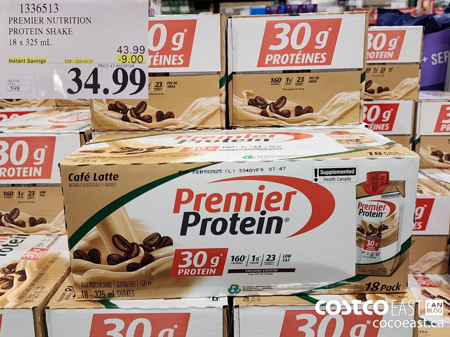 1336513 PREMIER NUTRITION PROTEIN SHAKE 18 x 325 mL ($9.00 INSTANT SAVINGS EXPIRES ON 2024-02-25) $34.99