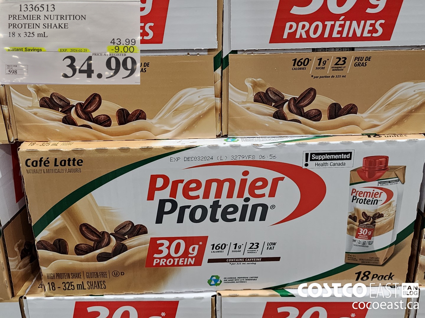 1336513 PREMIER NUTRITION PROTEIN SHAKE 18 x 325 mL ($9.00 INSTANT SAVINGS EXPIRES ON 2024-02-25) $34.99