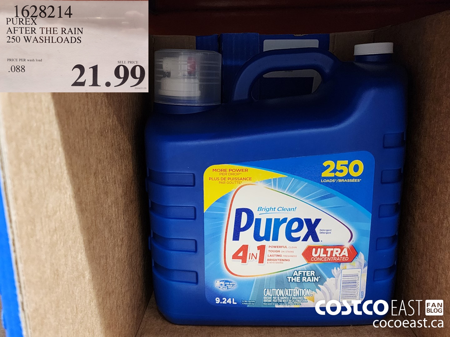 1628214 PUREX AFTER THE RAIN 250 washloads $21.99