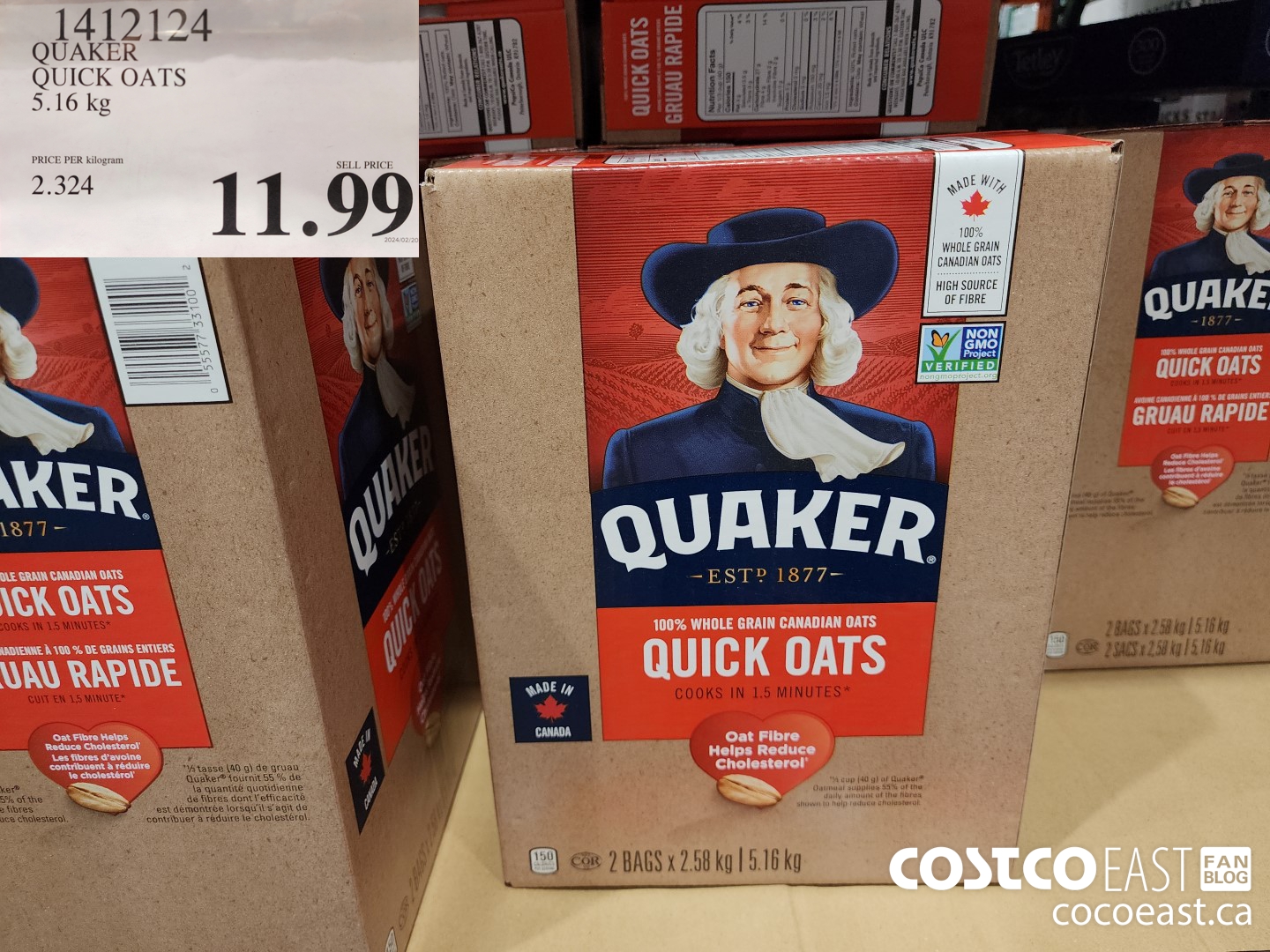1412124 QUAKER QUICK OATS 5.16 kg $11.99