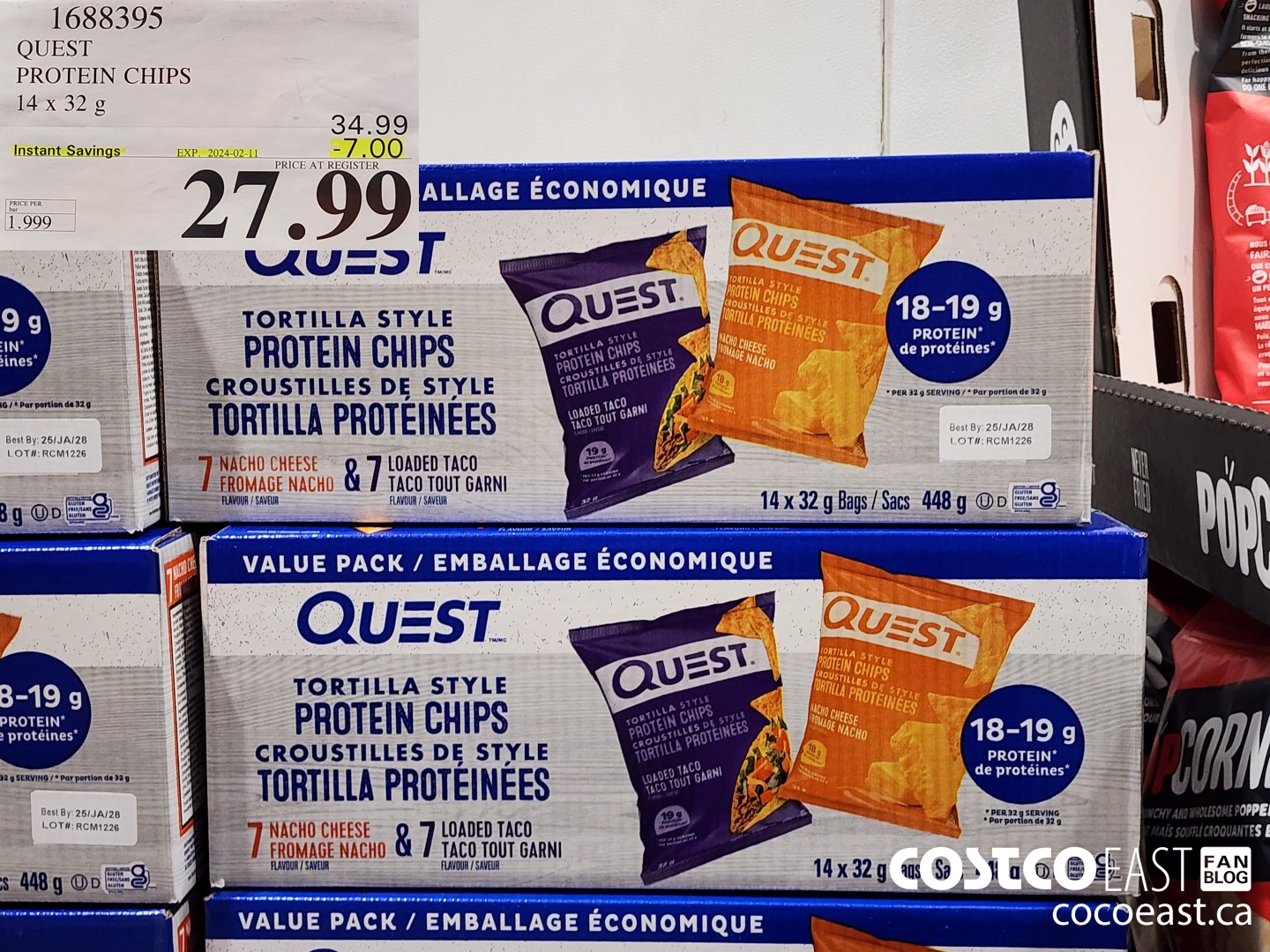 1688395 QUEST PROTEIN CHIPS 14x 32G ($7.00 INSTANT SAVINGS EXPIRES ON 2024-02-11) $27.99