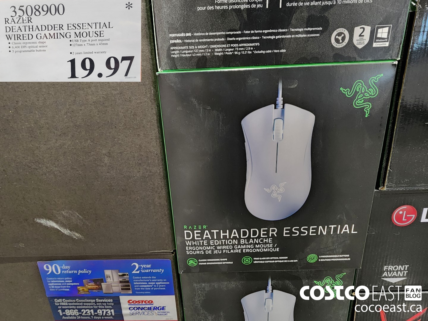 3508900 RAZER DEATHADDER ESSENTIAL WIRED GAMING MOUSE $19.97