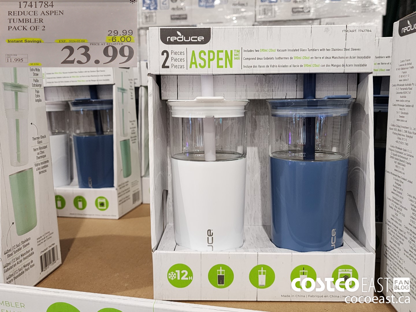 1741784 REDUCE ASPEN TUMBLER PACK OF 2 ($6.00 INSTANT SAVINGS EXPIRES ON 2024-02-04) $23.99