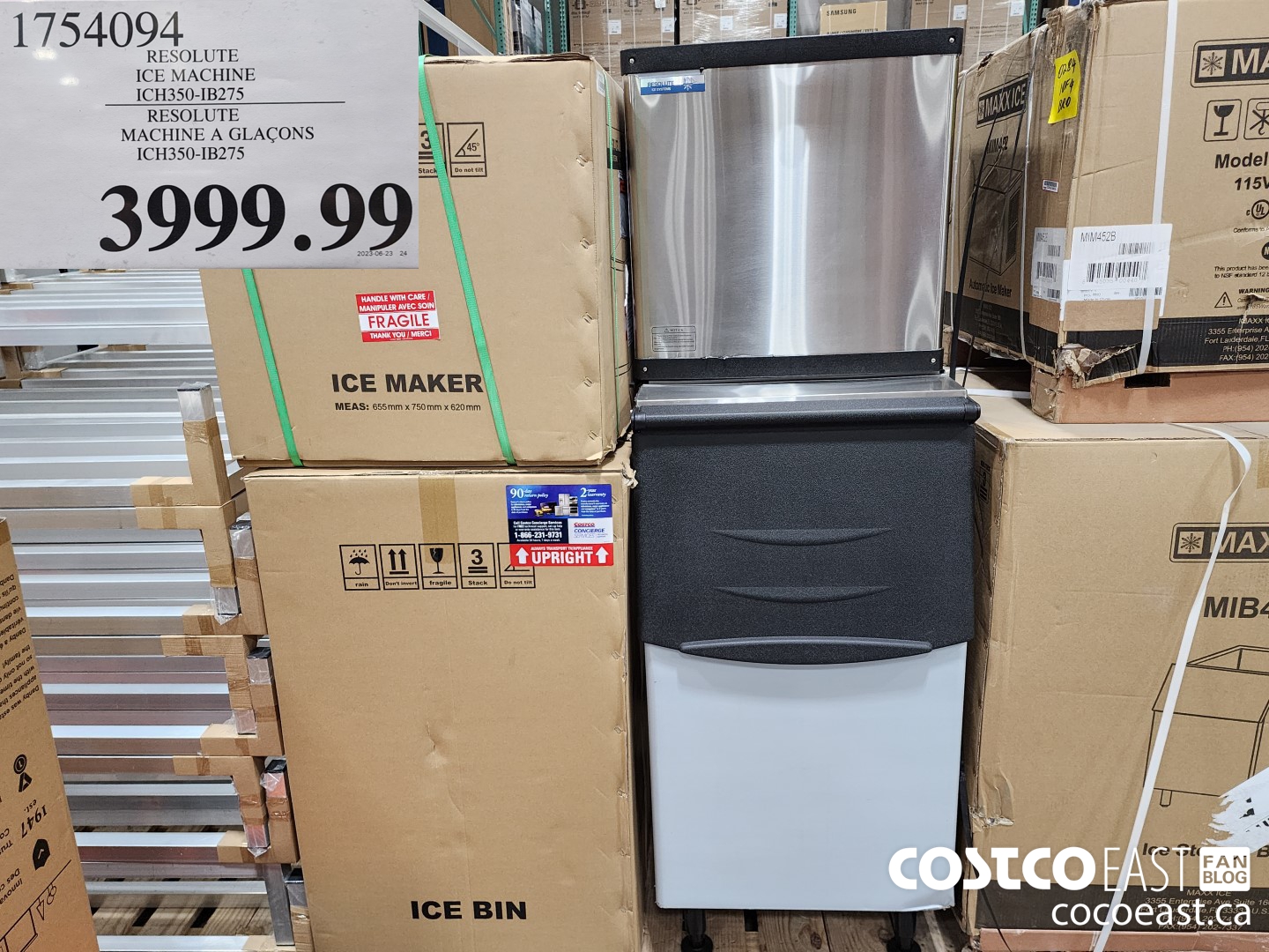 1754094 RESOLUTE ICE MACHINE ICH350-IB275 $3999.99