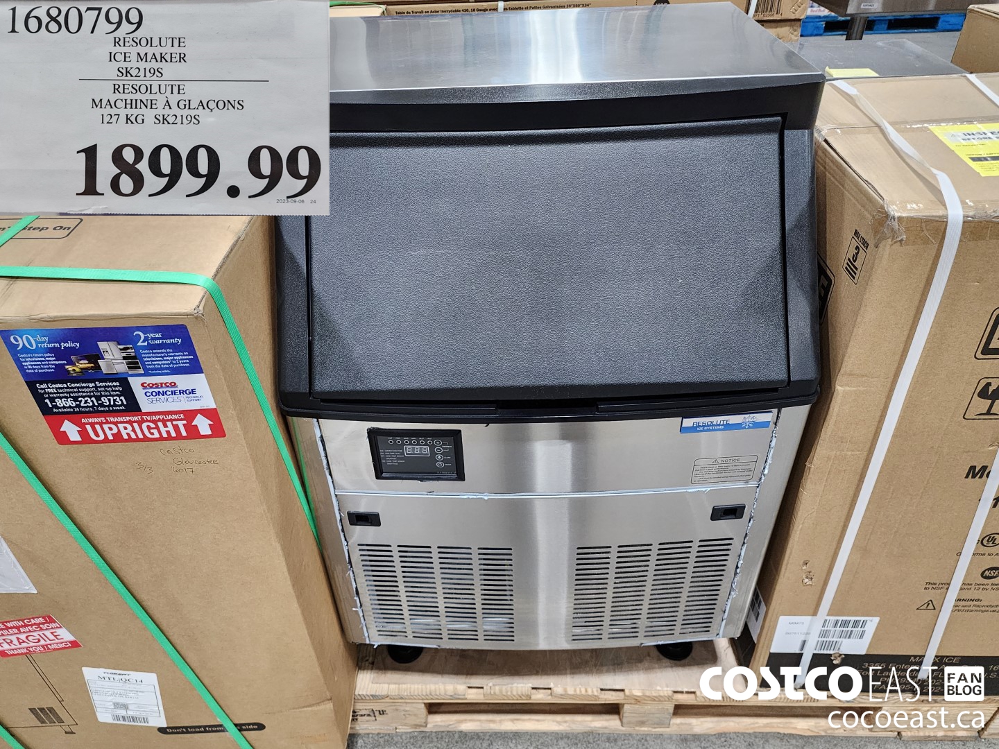 1680799 RESOLUTE ICE MAKER SK219S 127 KG SK219S $1899.99
