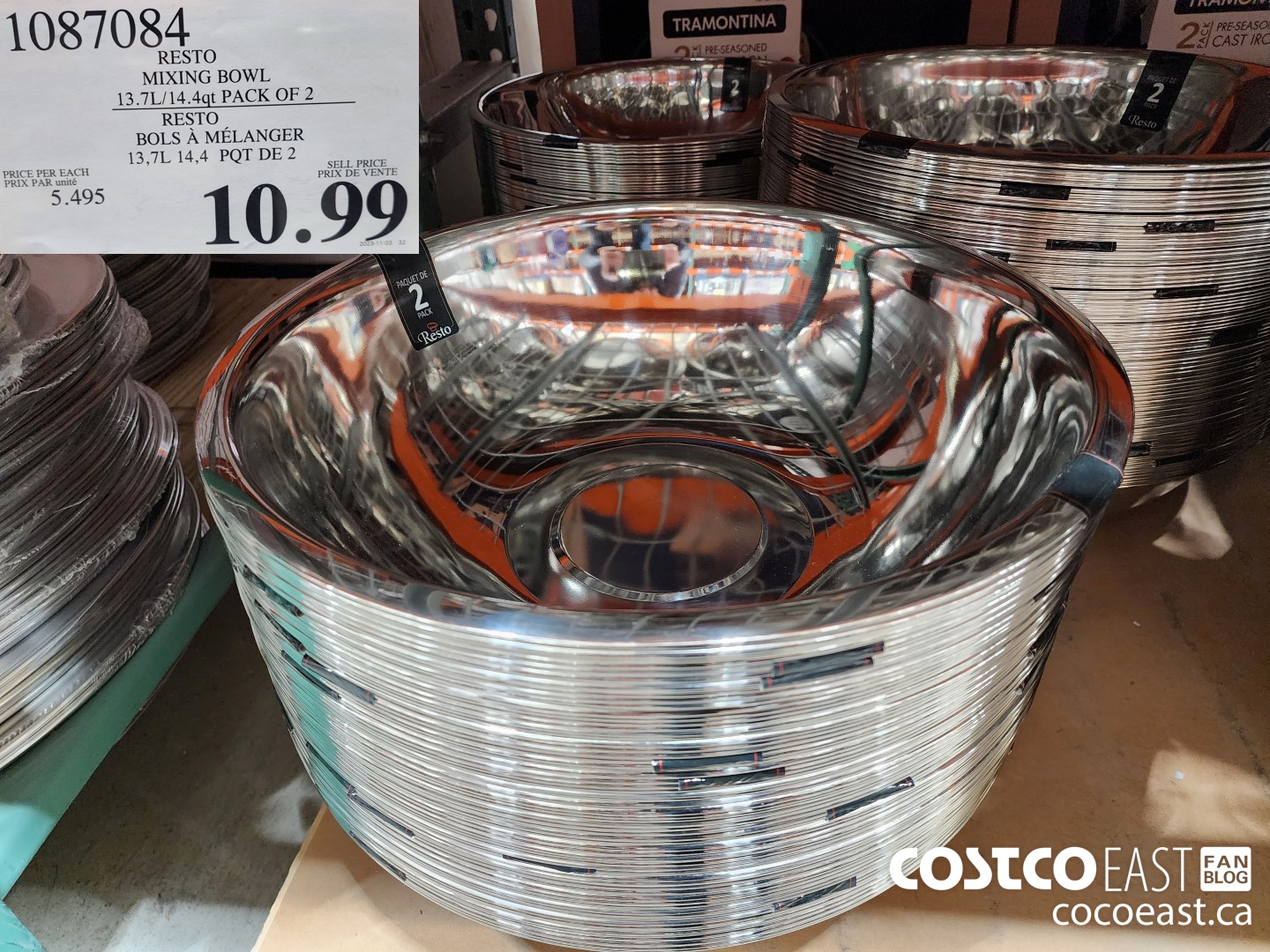 1087084 RESTO MIXING BOWL 13.7L/14.4qt PACK OF 2 $10.99