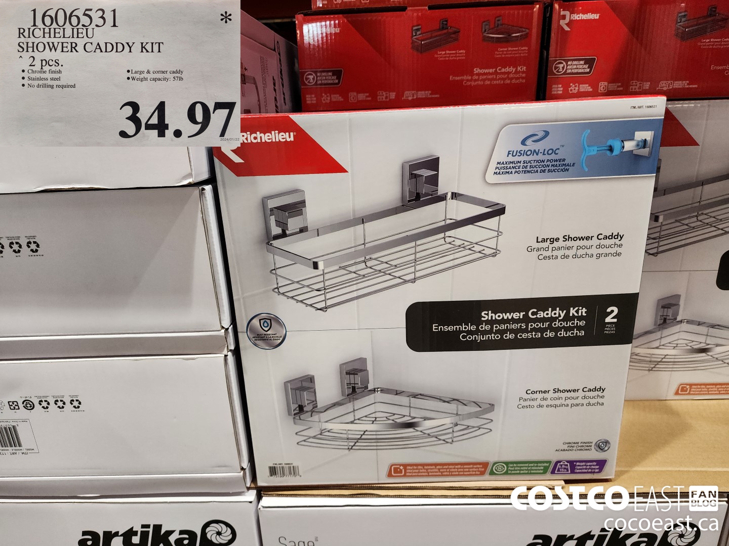 1606531 RICHELIEU SHOWER CADDY KIT 2 PCS $34.97