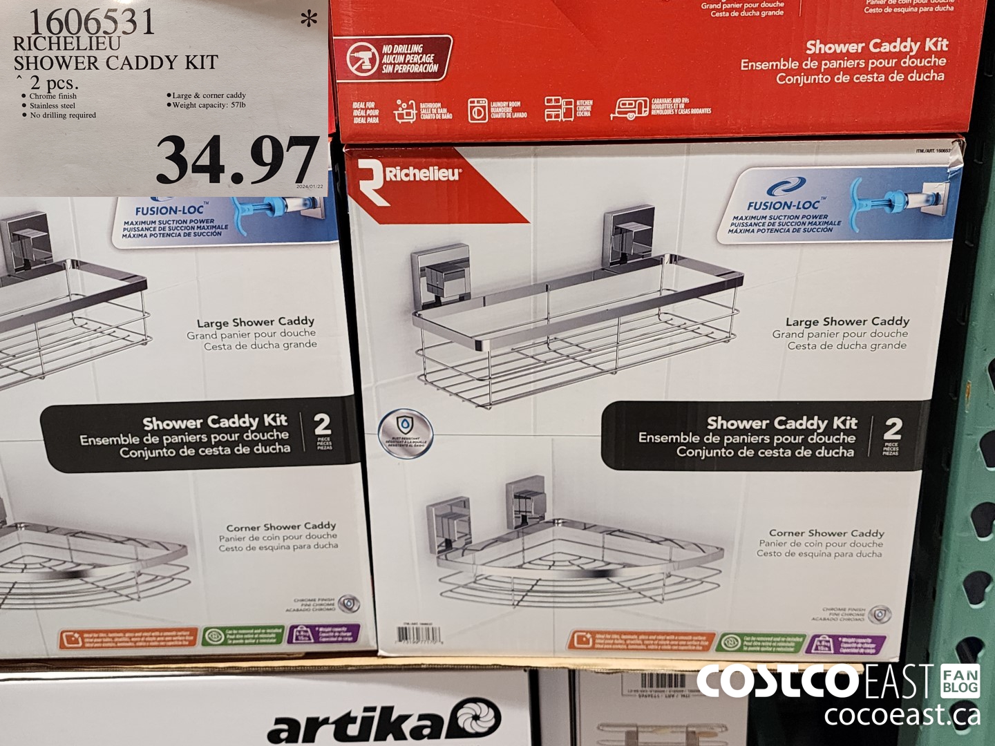 1606531 RICHELIEU SHOWER CADDY KIT 2 PCS $34.97