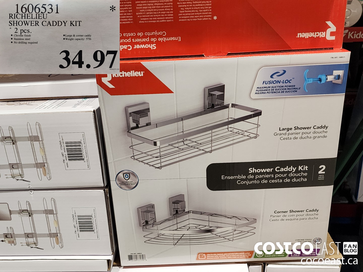 1606531 RICHELIEU SHOWER CADDY KIT 2 PCS $34.97