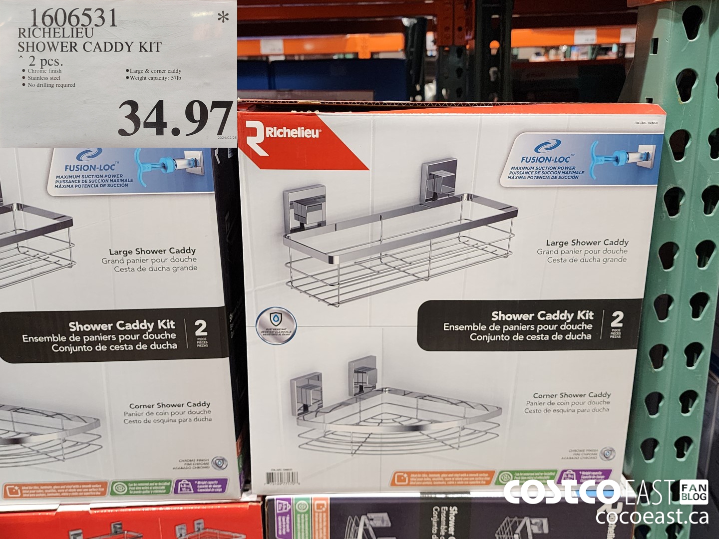 1606531 RICHELIEU SHOWER CADDY KIT 2 PCS $34.97