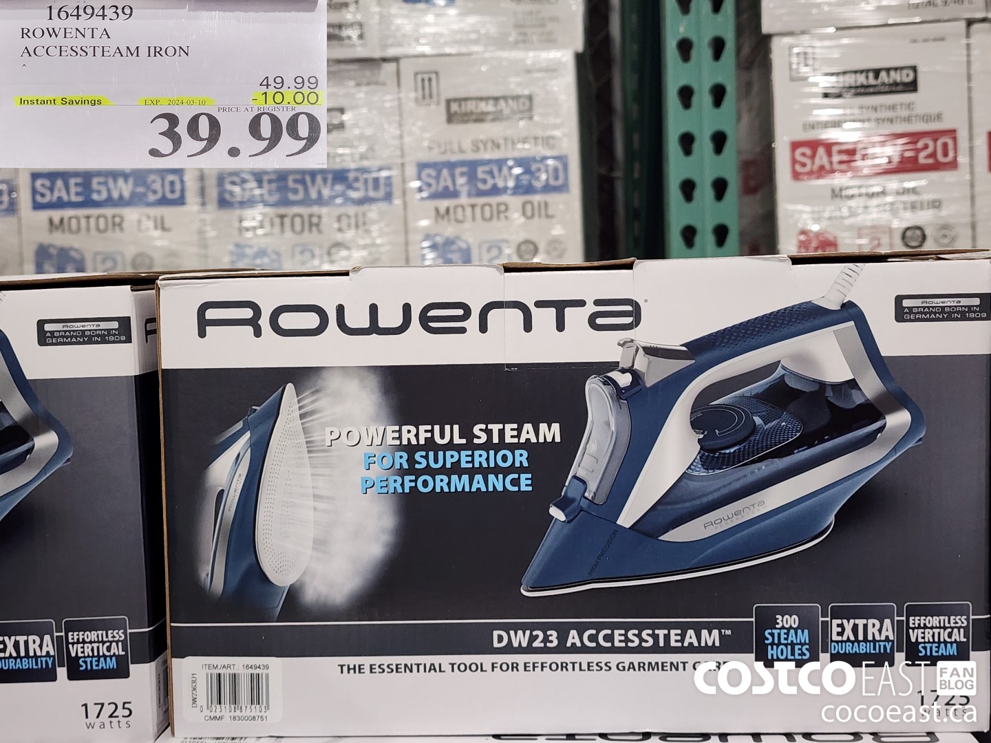 1649439 ROWENTA ACCESSSTEAM IRON ($10.00 INSTANT SAVINGS EXPIRES ON 2024-03-10) $39.99