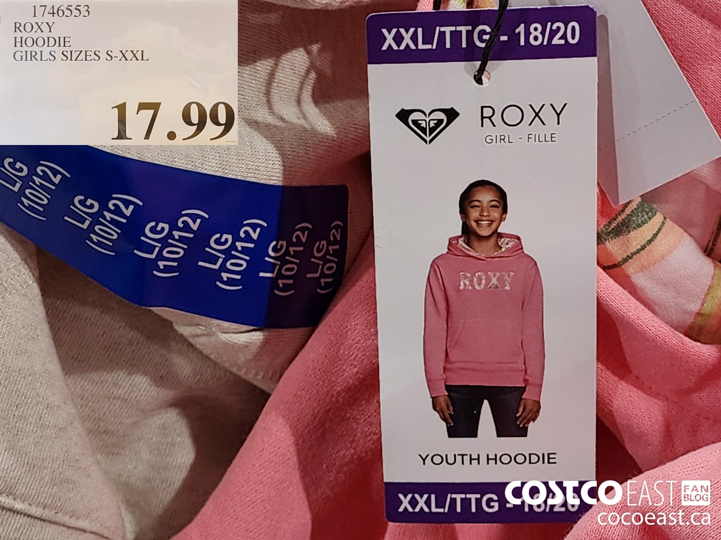 1746553 ROXY HOODIE GIRLS SIZES S-XXL $17.99