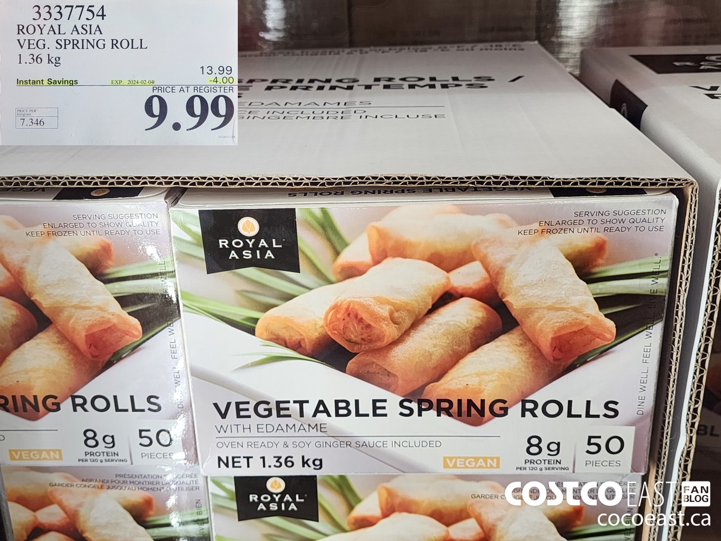 3337754 ROYAL ASIA VEG. SPRING ROLL 1.36 kg ($4.00 INSTANT SAVINGS EXPIRES ON 2024-02-04) $9.99