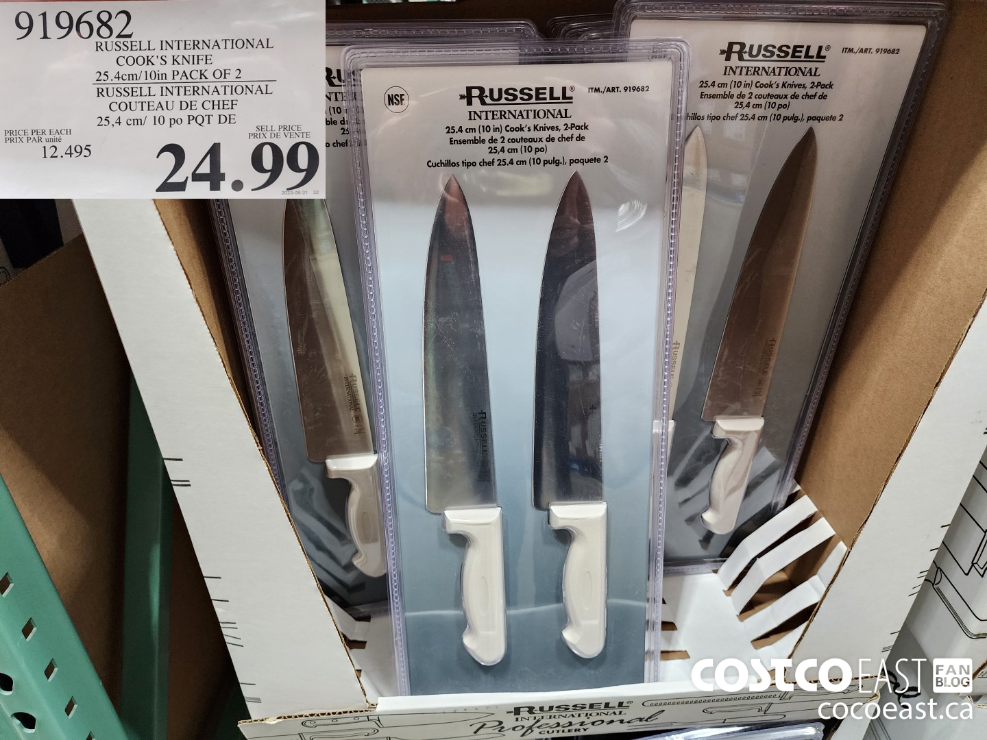 919682 RUSSELL INTERNATIONAL COOK'S KNIFE 25.4cm/10in PACK OF 2 $24.99