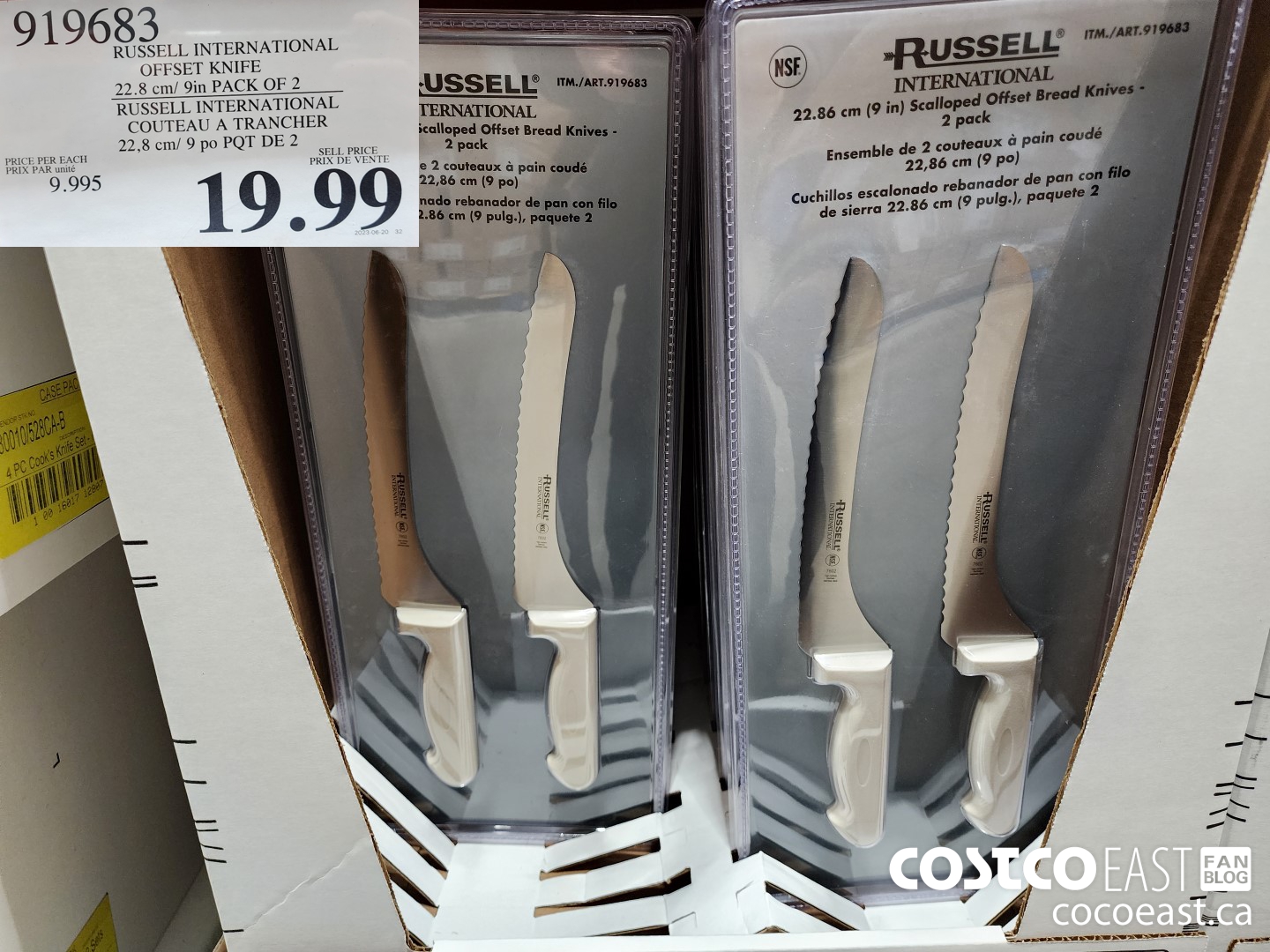 919683 RUSSELL INTERNATIONAL OFFSET KNIFE 22.8 cm/ 9in PACK OF 2 $19.99
