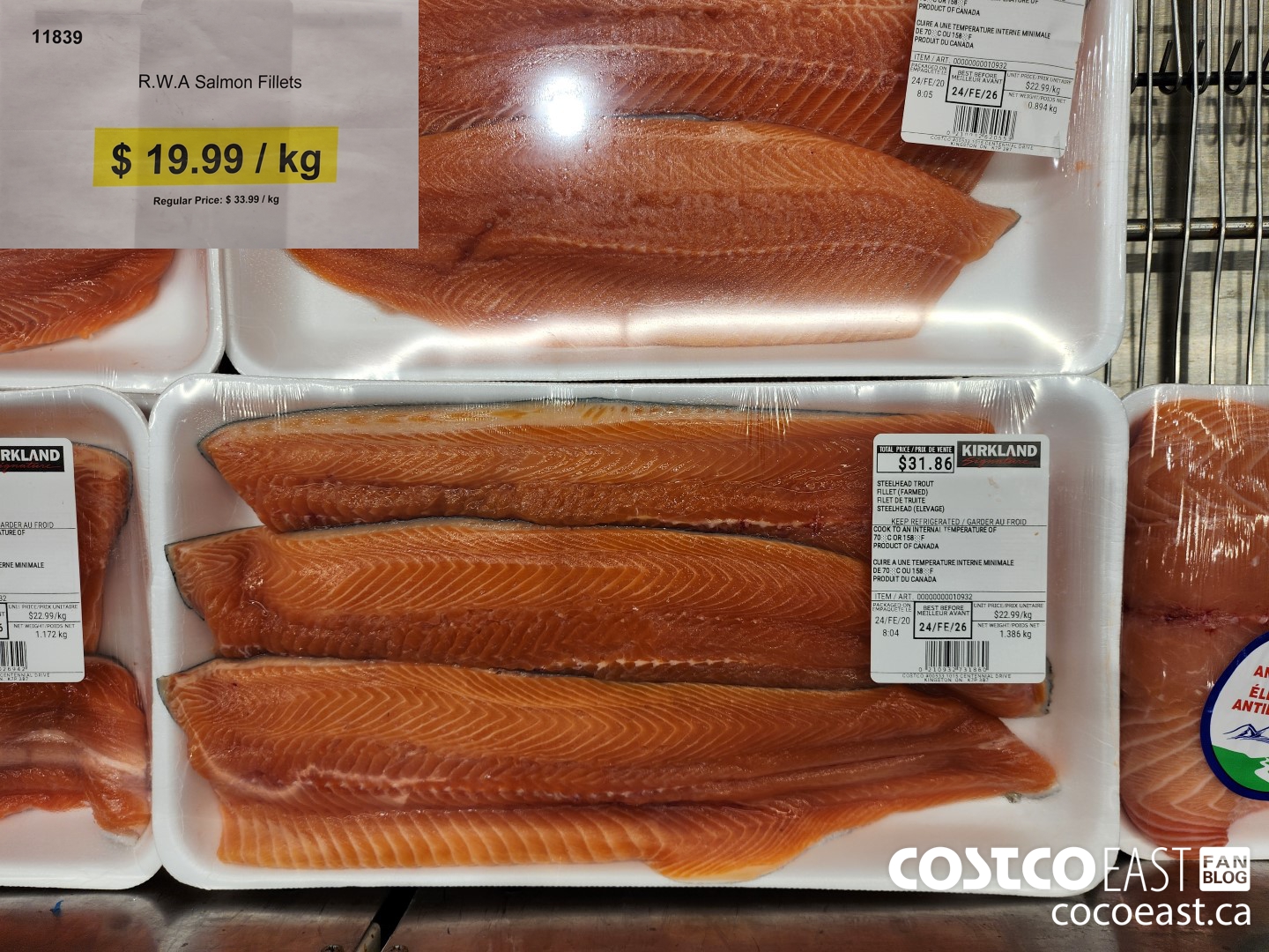11839 R.W.A Salmon Fillets (PRICE PER KG) 14.00/ kg OFF $33.99