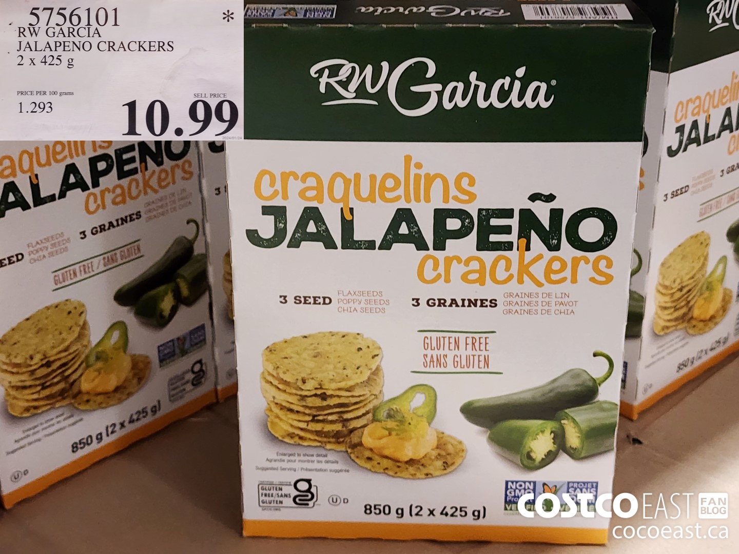 5756101 RW GARCIA JALAPENO CRACKERS 4 X 425 G $10.99