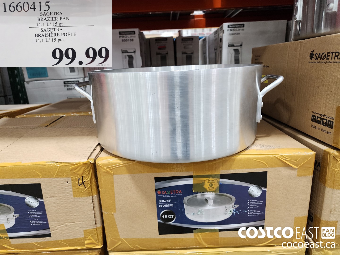 1660415 SAGERTA BRAZIER PAN 14.1 L/ 15 qt $99.99