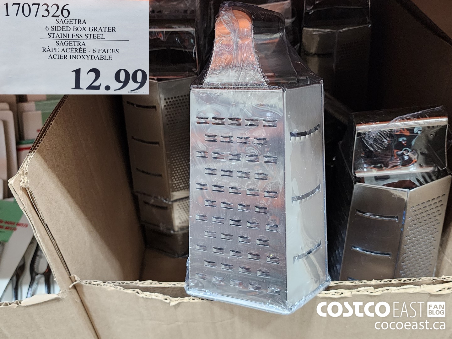 1707326 SAGETRA 6 SIDED BOX GRATER STAINLESS STEEL $12.99