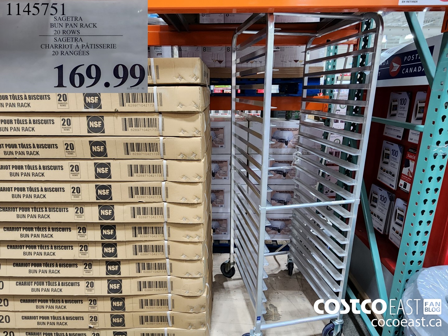 1145751 SAGETRA BUN PAN RACK 20 ROWS $169.99
