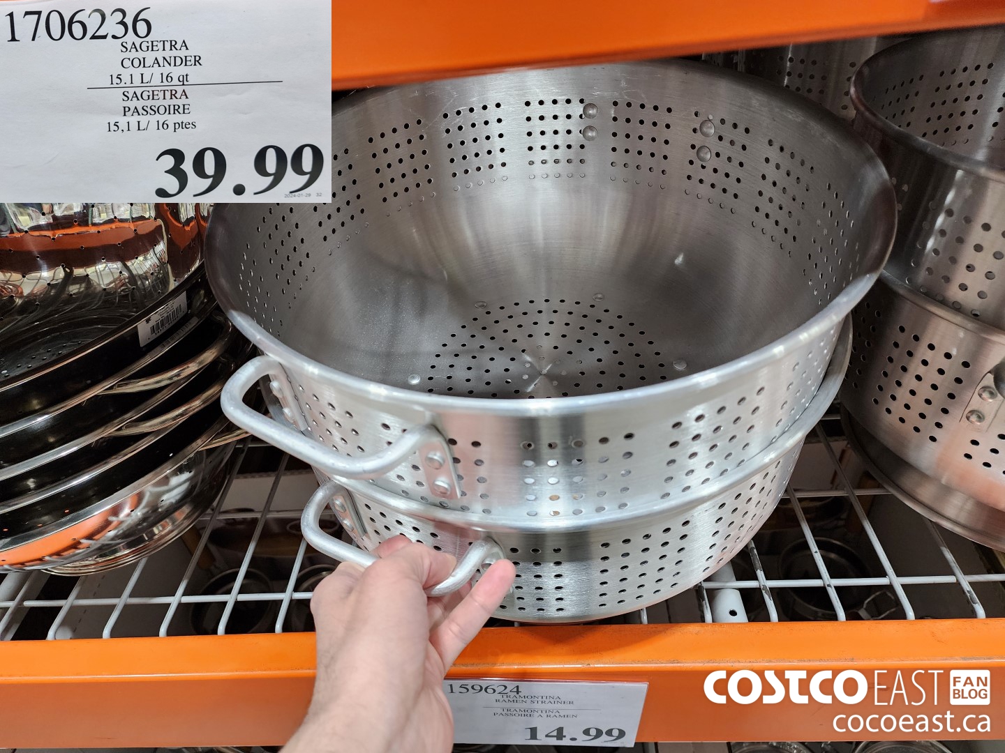 1706236 SAGETRA COLANDER 15.1.L/ 16.41 QT $39.99