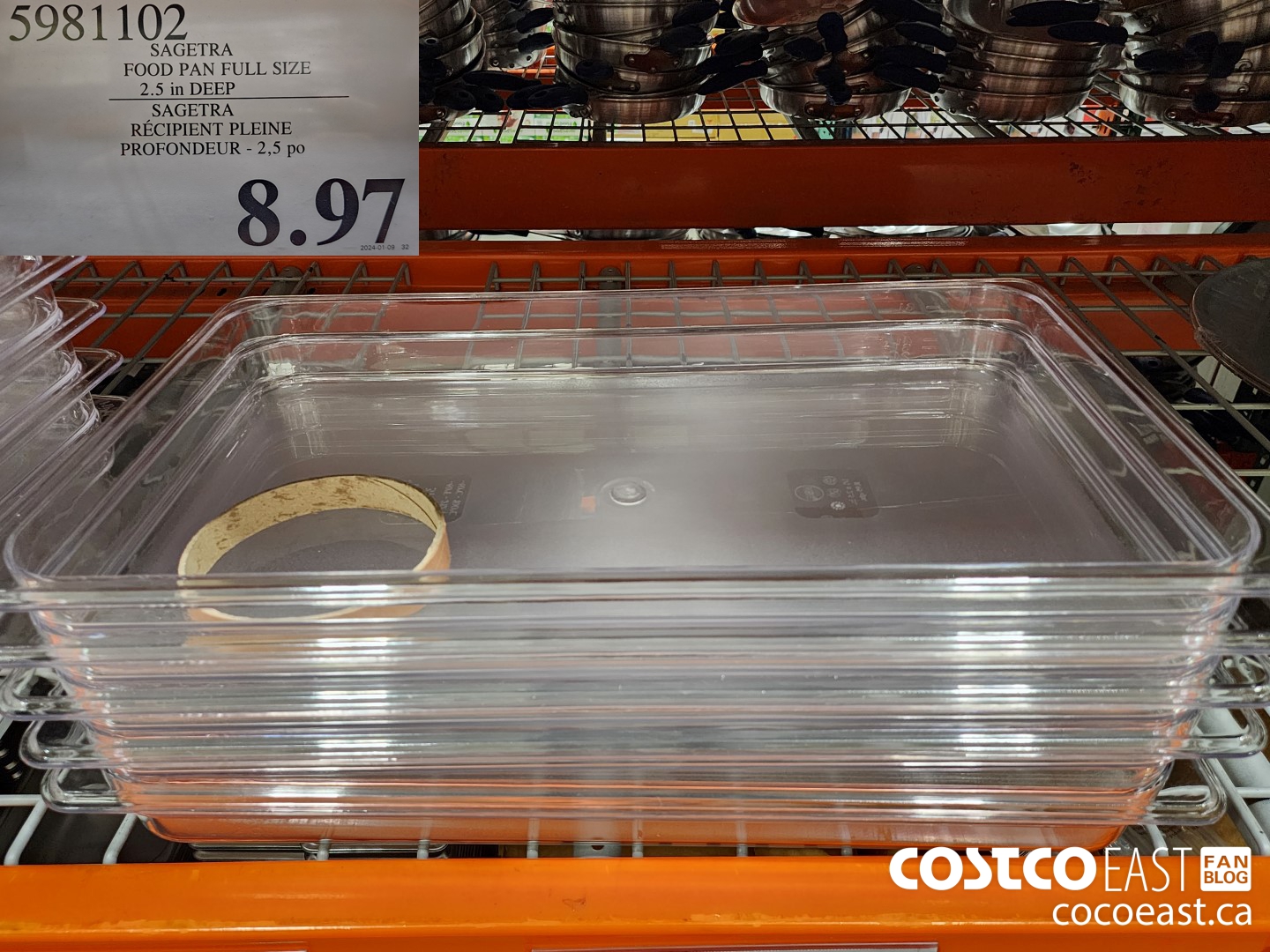 5981102 SAGETRA FOOD PAN FULL SIZE 2.5 in DEEP $8.97